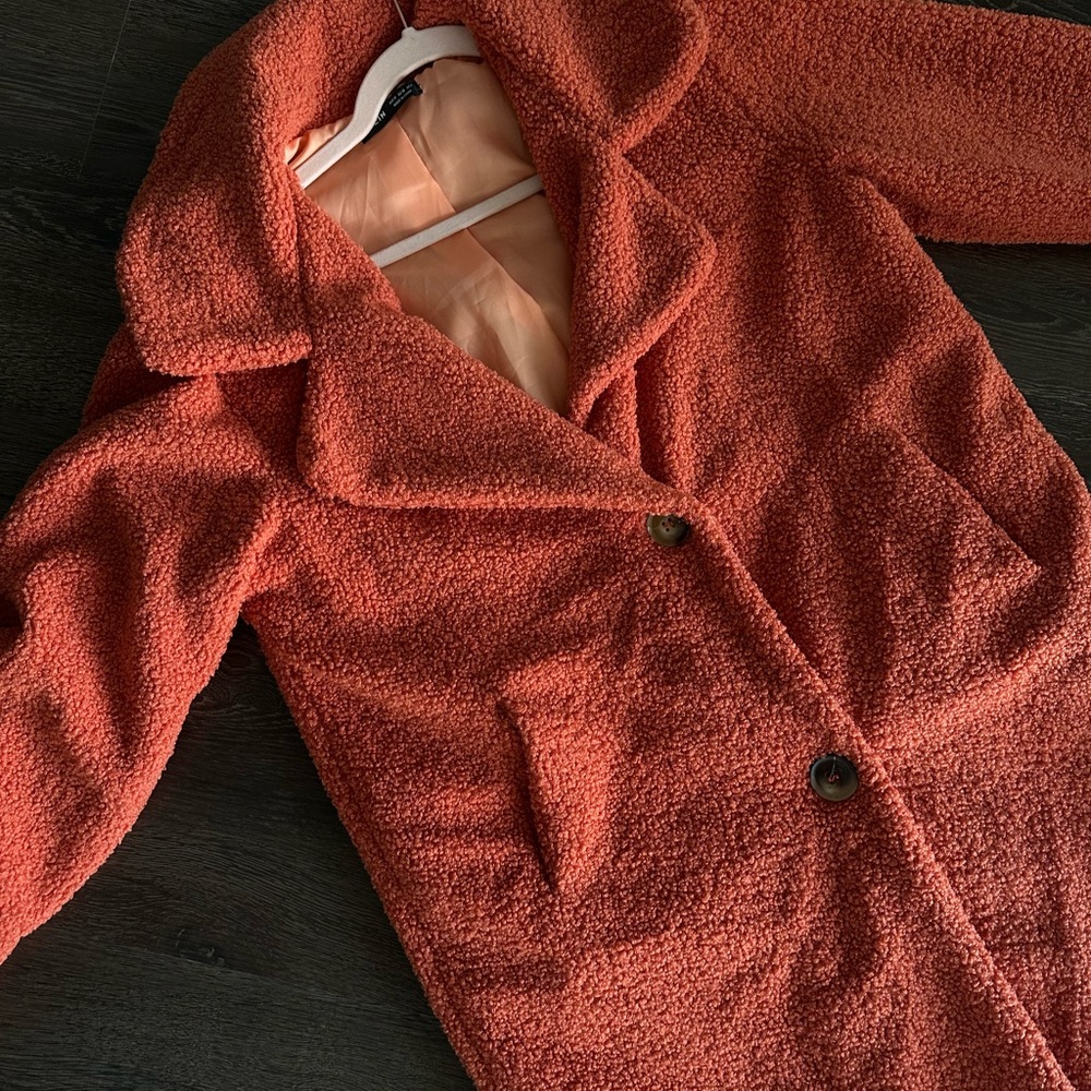Fashion Nova Orange Trench Coat with Fringe Detail